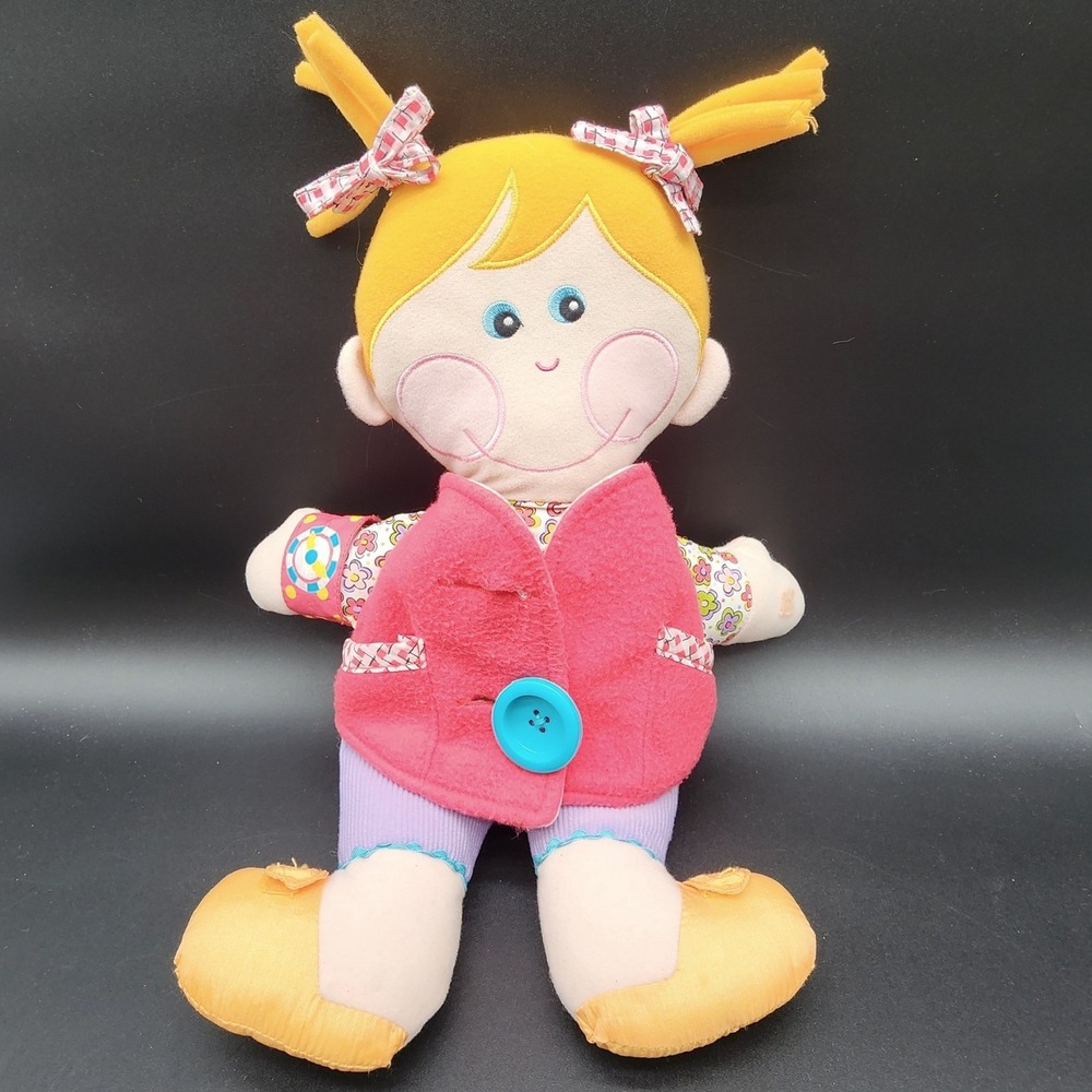 Playskool 12in Pink Dressy Bessy Plush Learn to Dress Doll VTG Style Toy 2001